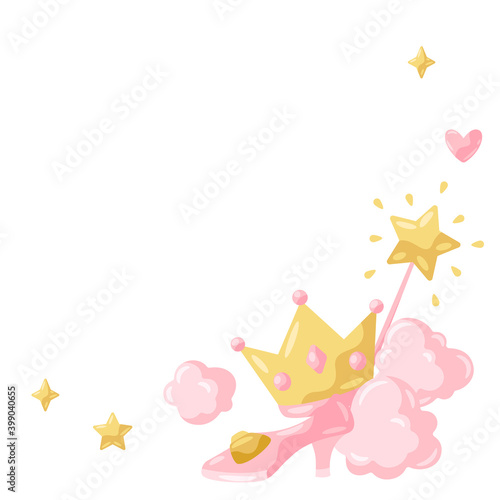 Princess party items frame.