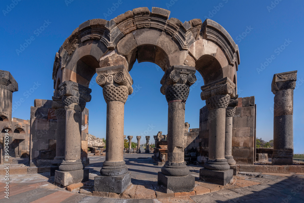 Ruins of Zvartnots Cathedral in Etchmiadzin, Armenia 