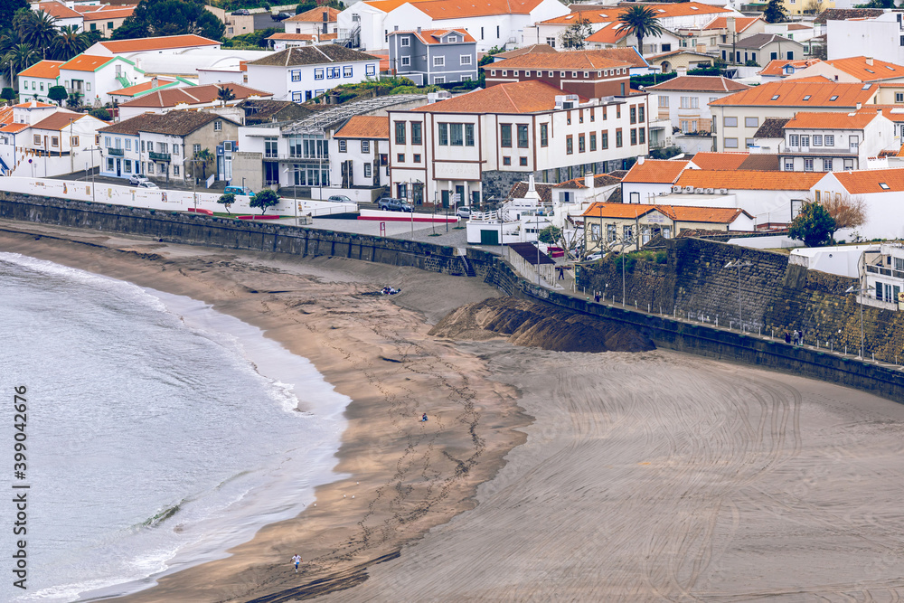 View to the city of Praia da Vitoria. Island of Terceira. Azores, Portugal