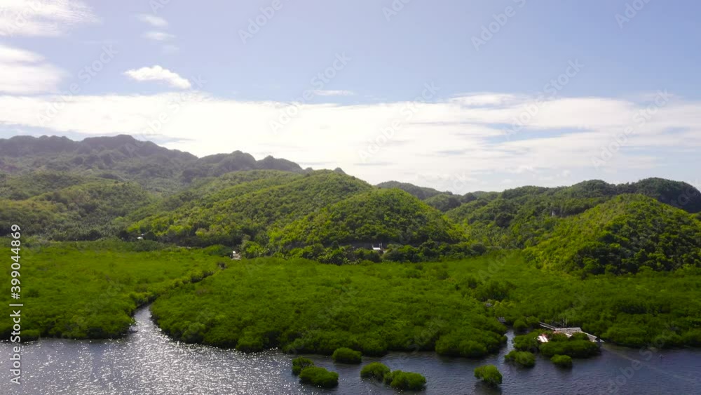 Mountain landscape with green hills. Bohol, Philippines. Summer landscape. Mountain landscape with green hills. Bohol, Philippines. Summer landscape.