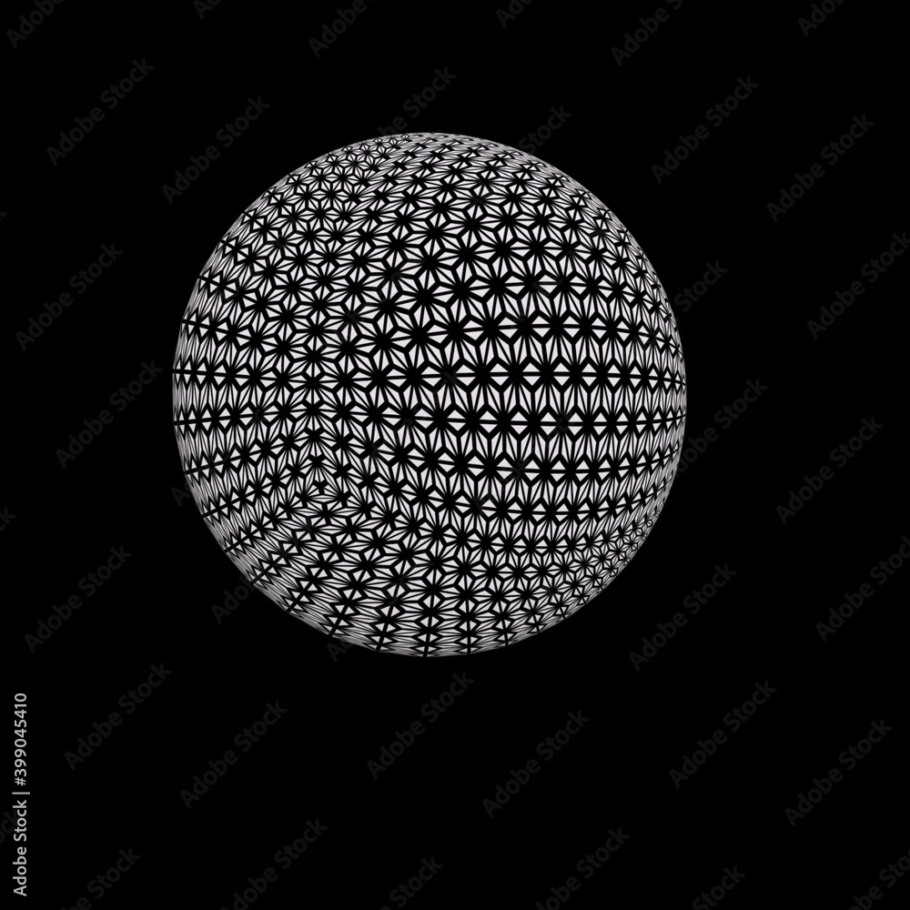 wireframe ball with patterns on a black background.3d rendering, 3d illustration. wireframe ball with patterns on a black background.3d rendering, 3d illustration.