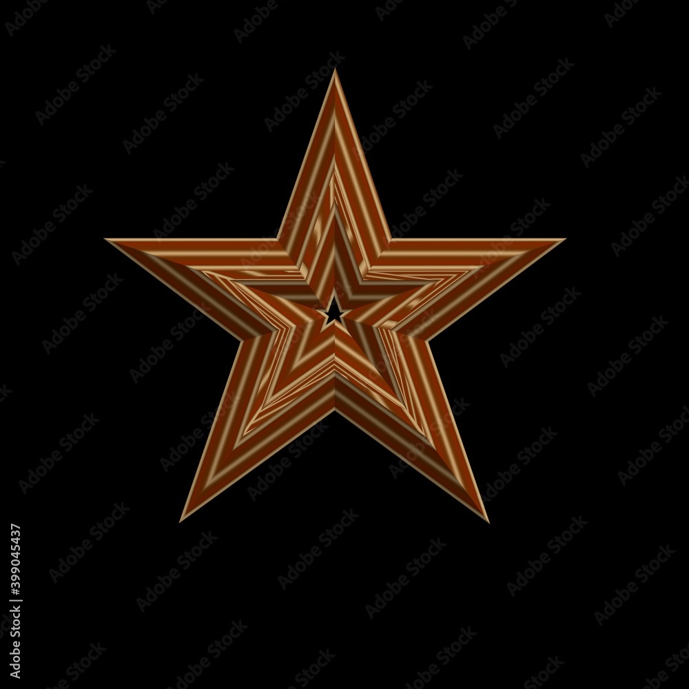 abstract five-pointed star with patterns. on black background abstract five-pointed star with patterns. on black background