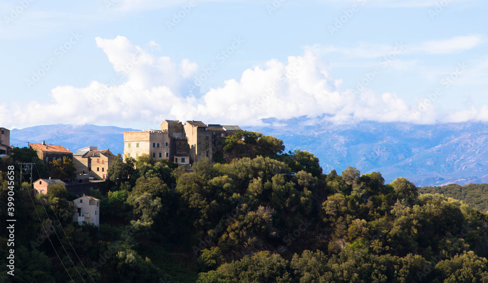 Ancient mountain village in the Balagne region of Corsica.
Tourism and vacation concept.