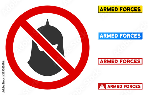 No Killer Mask sign with badges in rectangle frames. Illustration style is a flat iconic symbol inside red crossed circle on a white background. Simple No Killer Mask vector sign, designed for rules,