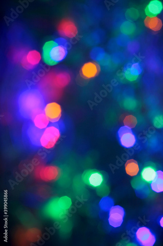 Colored lights spots on a black background