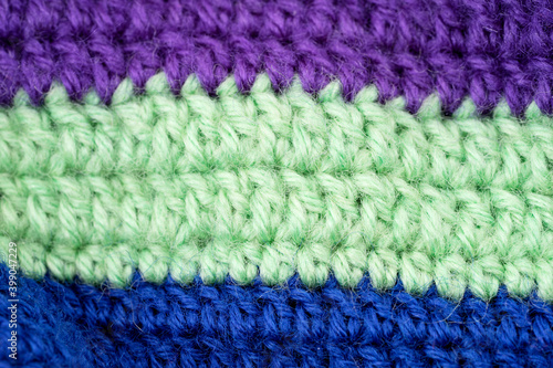 Multi colored wool thread yarn background texture. Wool pattern