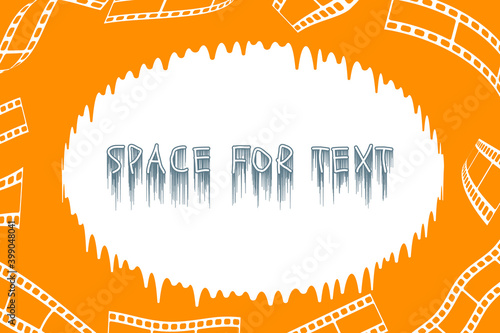 Film background with orange border. Banner, poster, template. The margins for the text. Vector illustration.