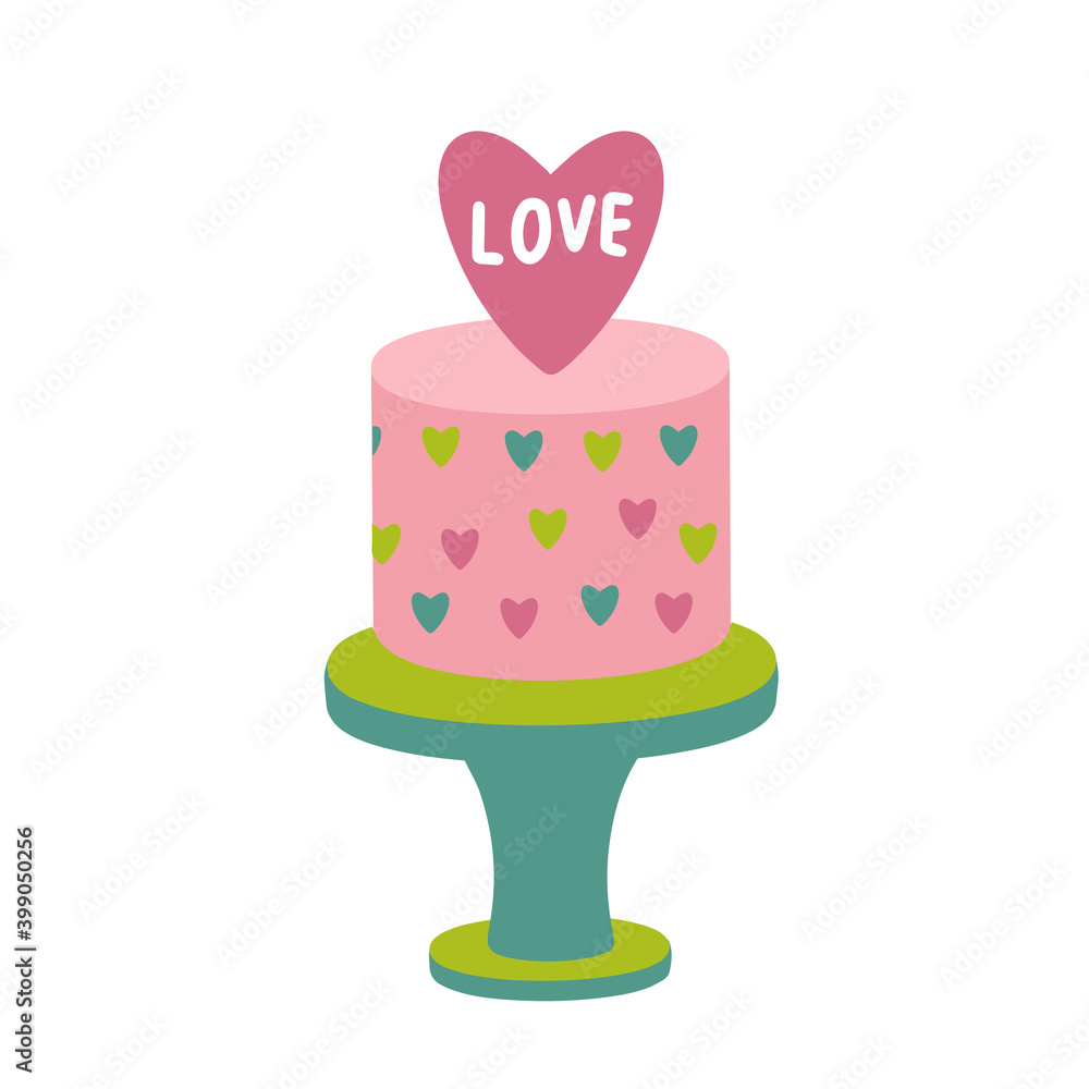 Happy Valentine's Day greeting card, February 14 with cake and hearts. Suitable for social media posts, mobile apps, banner designs, and online advertisements. Happy Valentine's Day greeting card, February 14 with cake and hearts. Suitable for social media posts, mobile apps, banner designs, and online advertisements.
