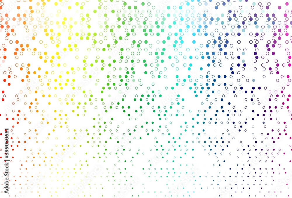 Light Multicolor, Rainbow vector background with bubbles.