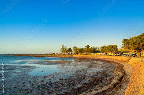 Moonta Bay caravan park at sunset, South Australia