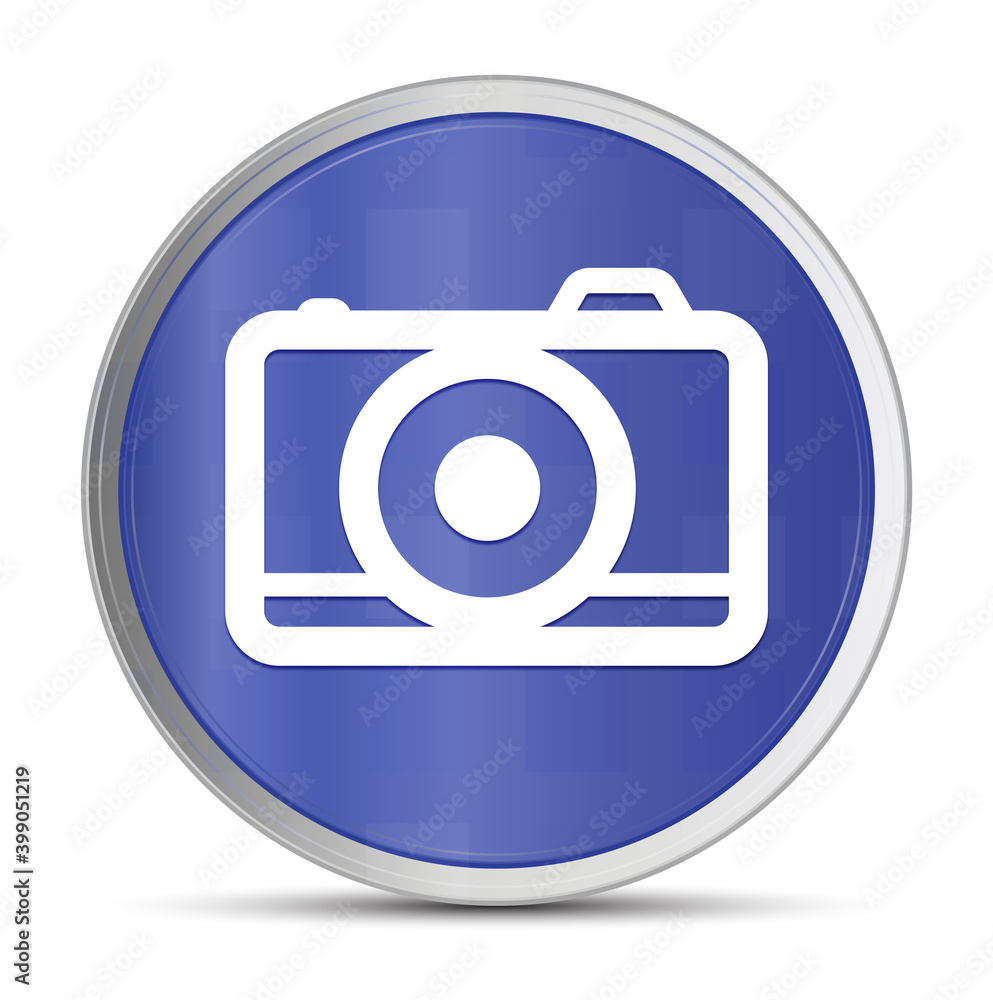 Camera icon prime blue round button vector illustration design silver frame push button Camera icon prime blue round button vector illustration design silver frame push button