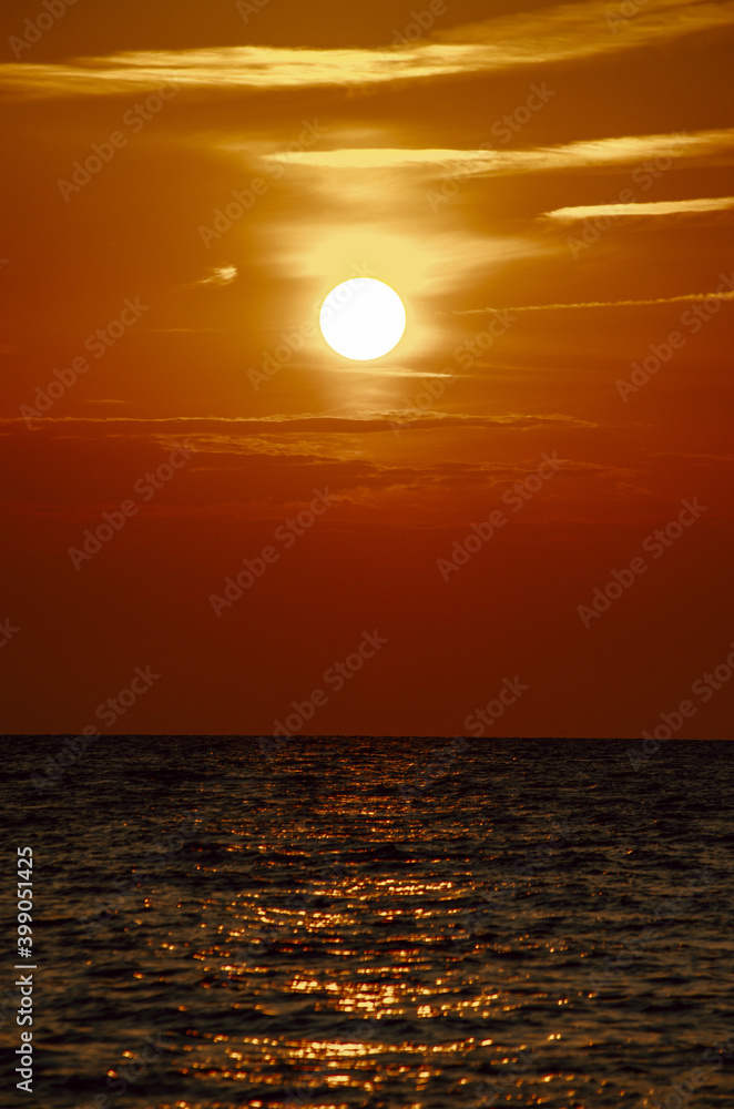 Fototapeta premium Beautiful sunset on the Black Sea, Sochi, Russia