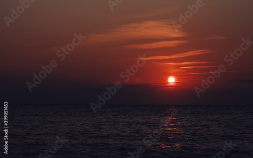 Beautiful sunset on the Black Sea  Sochi  Russia