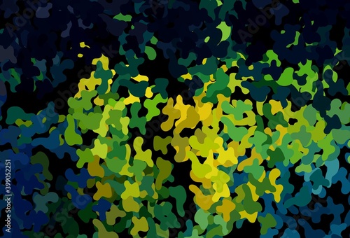 Dark Blue, Green vector background with abstract shapes.