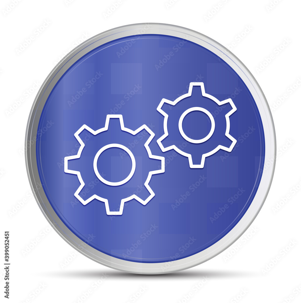 Settings process icon prime blue round button vector illustration design silver frame push button Settings process icon prime blue round button vector illustration design silver frame push button