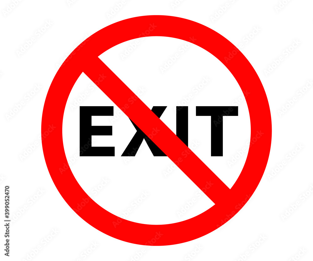 No exit sign, exit allowed sign and symbol eps10 Stock Vector | Adobe Stock