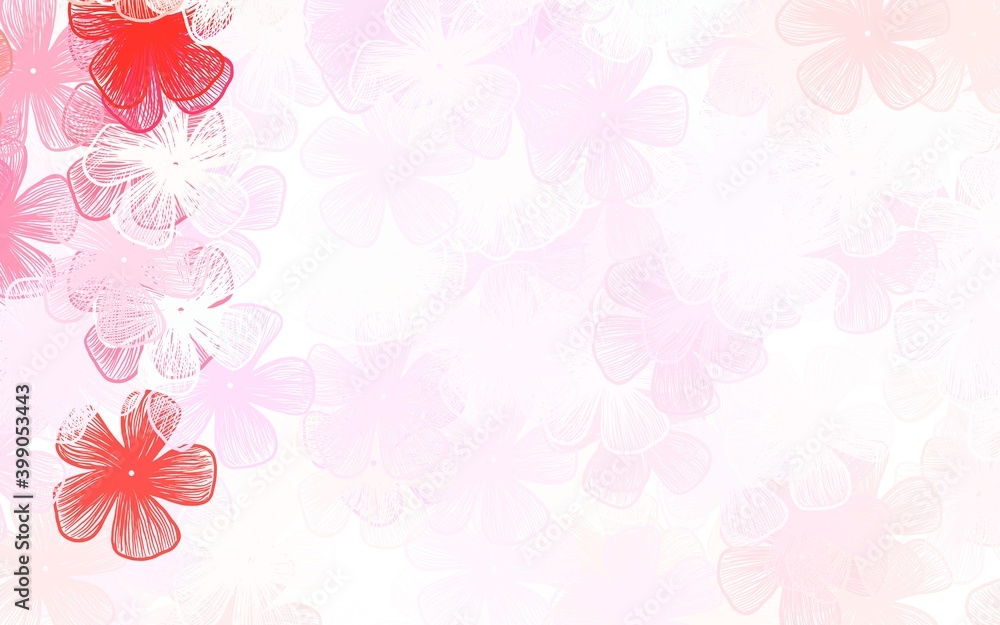 Light Pink vector doodle texture with flowers