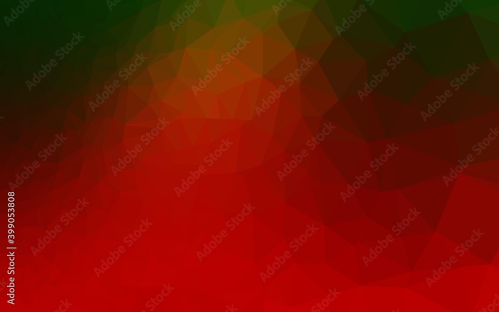 Light Green, Red vector abstract polygonal layout.