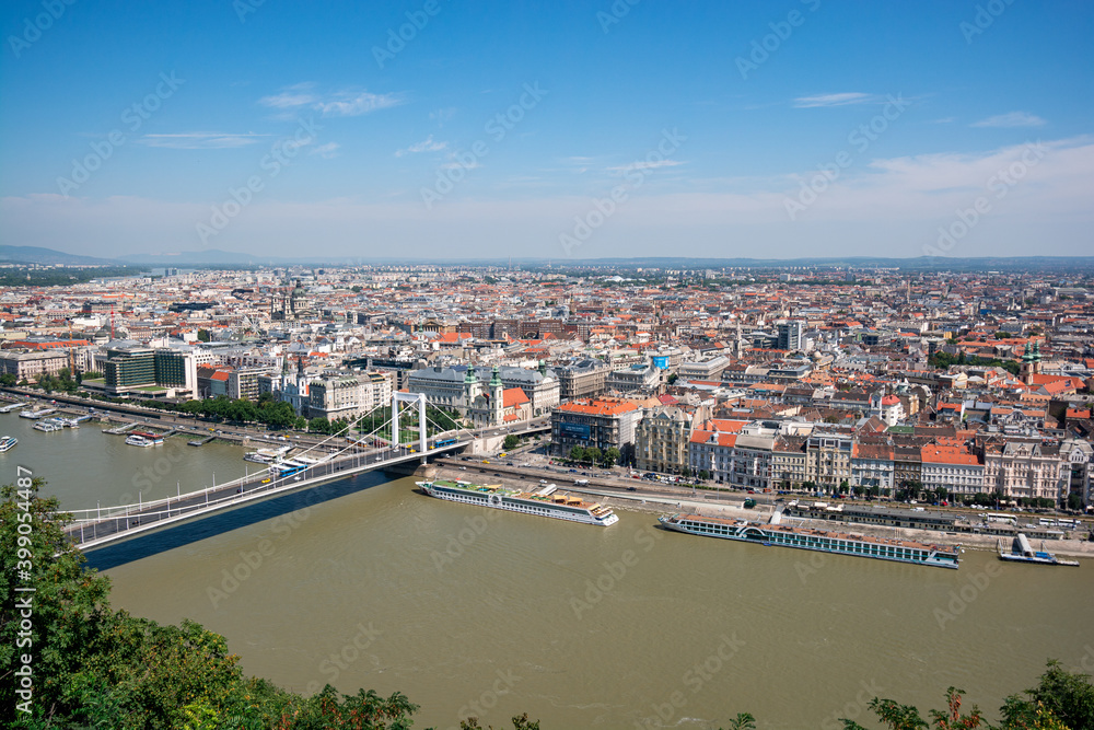 Fototapeta premium Panorama, Budapest, Hungary, city, top view