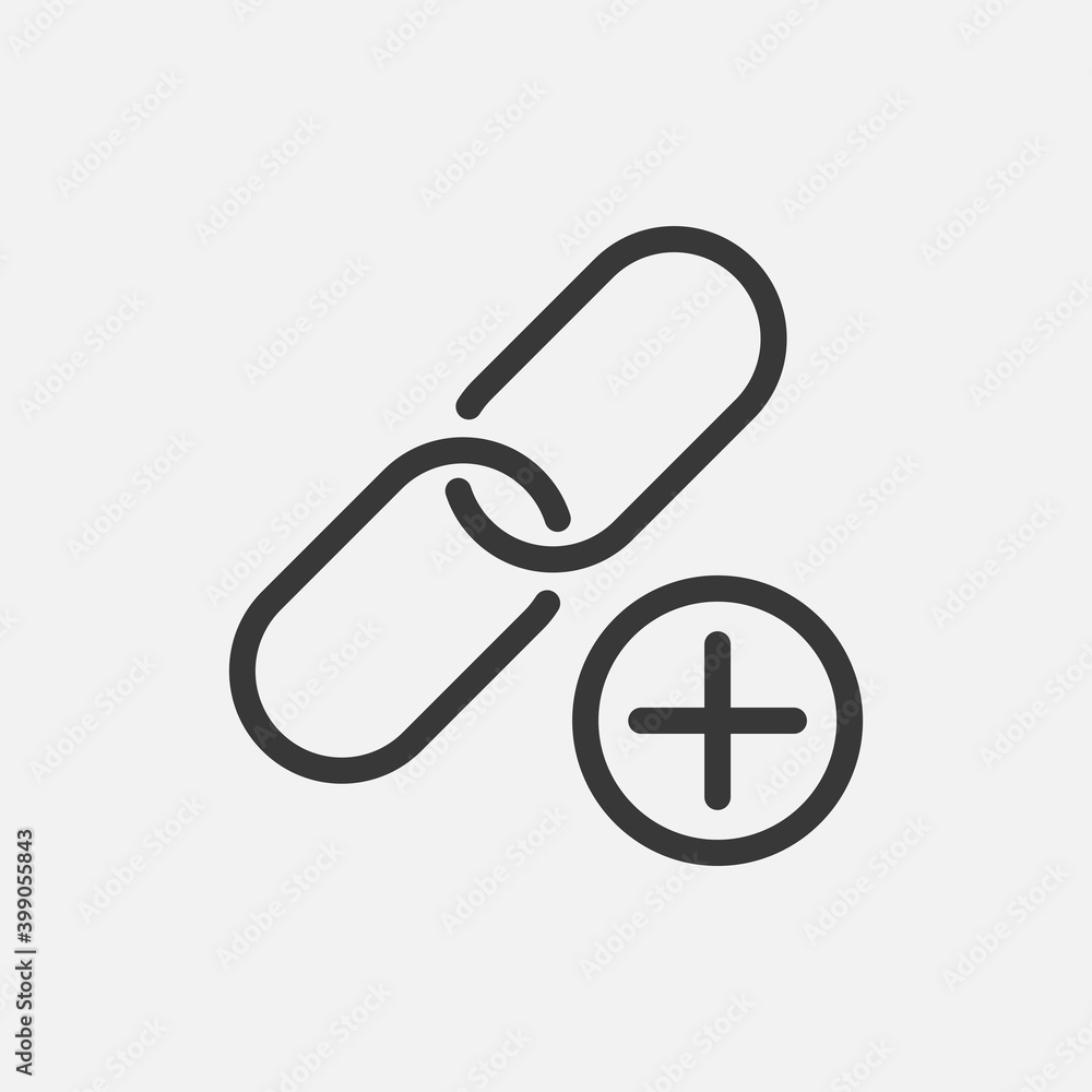 Add link icon isolated on background. Hyperlink symbol modern, simple, vector, icon for website design, mobile app, ui. Vector Illustration Add link icon isolated on background. Hyperlink symbol modern, simple, vector, icon for website design, mobile app, ui. Vector Illustration