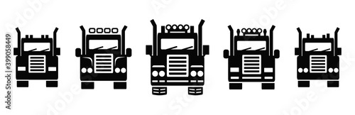Vector icons, logo, truck sign, car black color . The white elements of the icon are transparent, and you can change the color in one click.