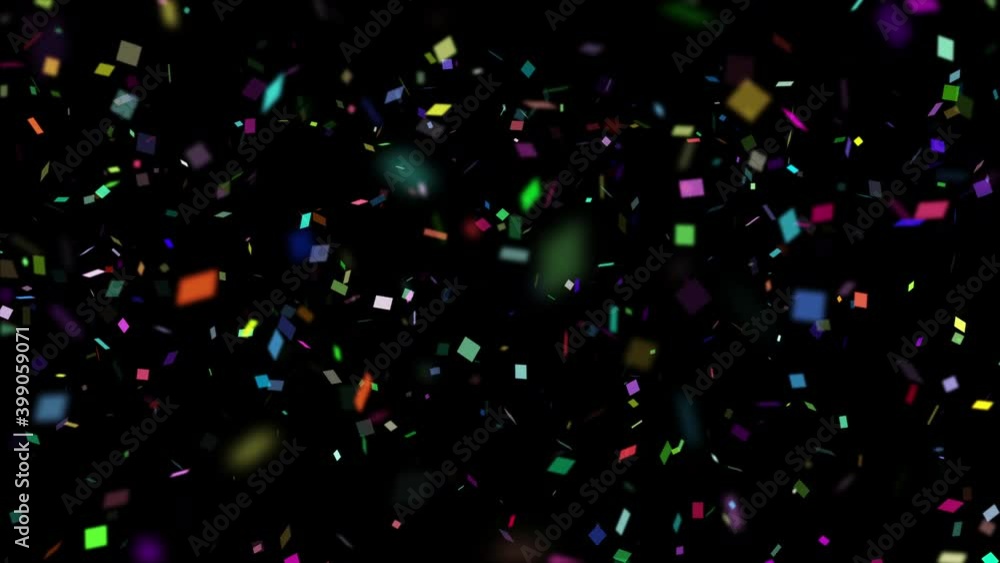 falling confetti on black background video falling confetti on black background video