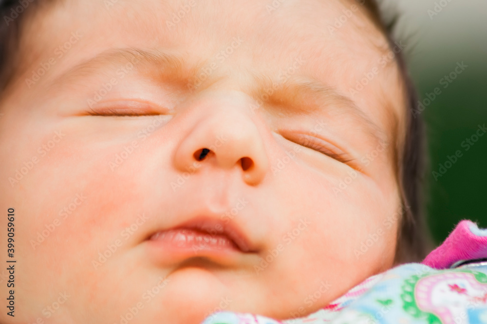 Sleeping newborn baby portrait