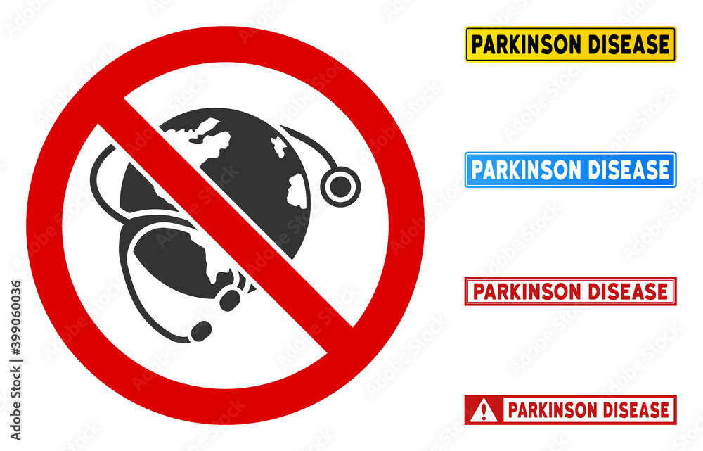 No Global Health sign with badges in rectangle frames. Illustration style is a flat iconic symbol inside red crossed circle on a white background. Simple No Global Health vector sign, No Global Health sign with badges in rectangle frames. Illustration style is a flat iconic symbol inside red crossed circle on a white background. Simple No Global Health vector sign,