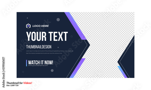 Editable thumbnail design for any kind of videos customizable video thumbnail design concept video cover pic template fully editable. Fully editable thumbnail for social media vector file