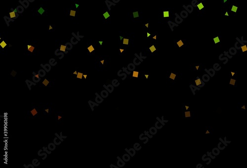 Dark Green, Red vector texture in poly style with circles, cubes.