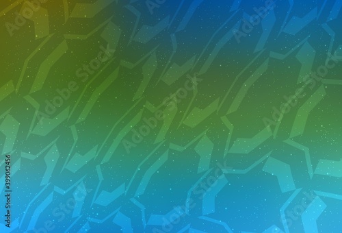 Light Blue, Green vector texture with bent lines. Glitter abstract illustration with wry lines. Elegant pattern for a brand book.
