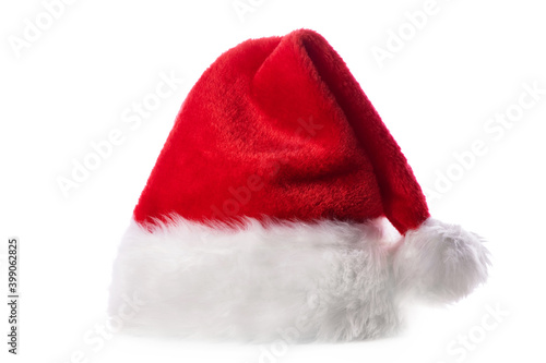 Christmas santa claus hat isolated on white