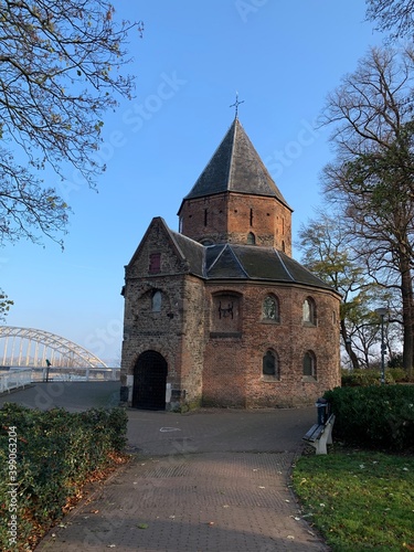 The Roman ruins of old Saint Nicholas Church at Valkhof Park. Nijmegen, Gelderland, Netherlands  photo