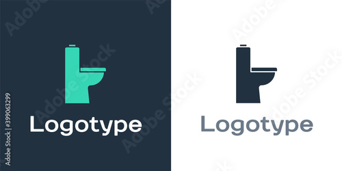 Logotype Toilet bowl icon isolated on white background. Logo design template element. Vector.