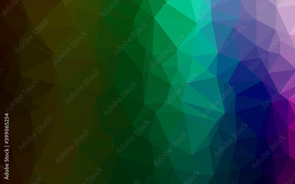 Fototapeta premium Dark Multicolor, Rainbow vector triangle mosaic texture.
