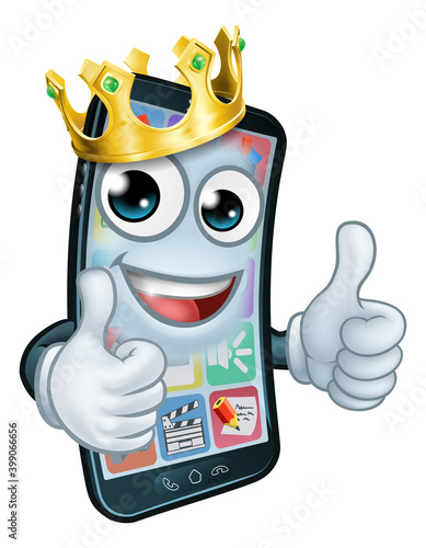 A mobile phone cartoon char...