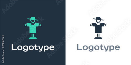 Logotype Scarecrow icon isolated on white background. Logo design template element. Vector.