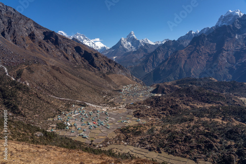 Ama Dablam and Khumjung Valley, Nepal photo