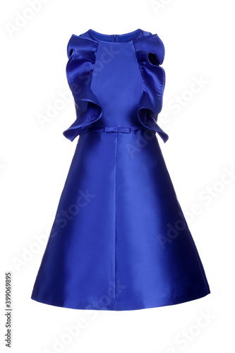 Little blue dress isolated on white background