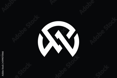 WC logo letter design on luxury background. CW logo monogram initials letter concept. WC icon logo design. CW elegant and Professional letter icon design on black background. W C CW WC