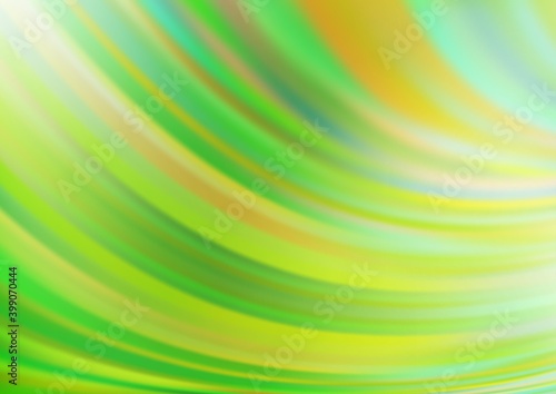 Light Green  Yellow vector pattern with liquid shapes.