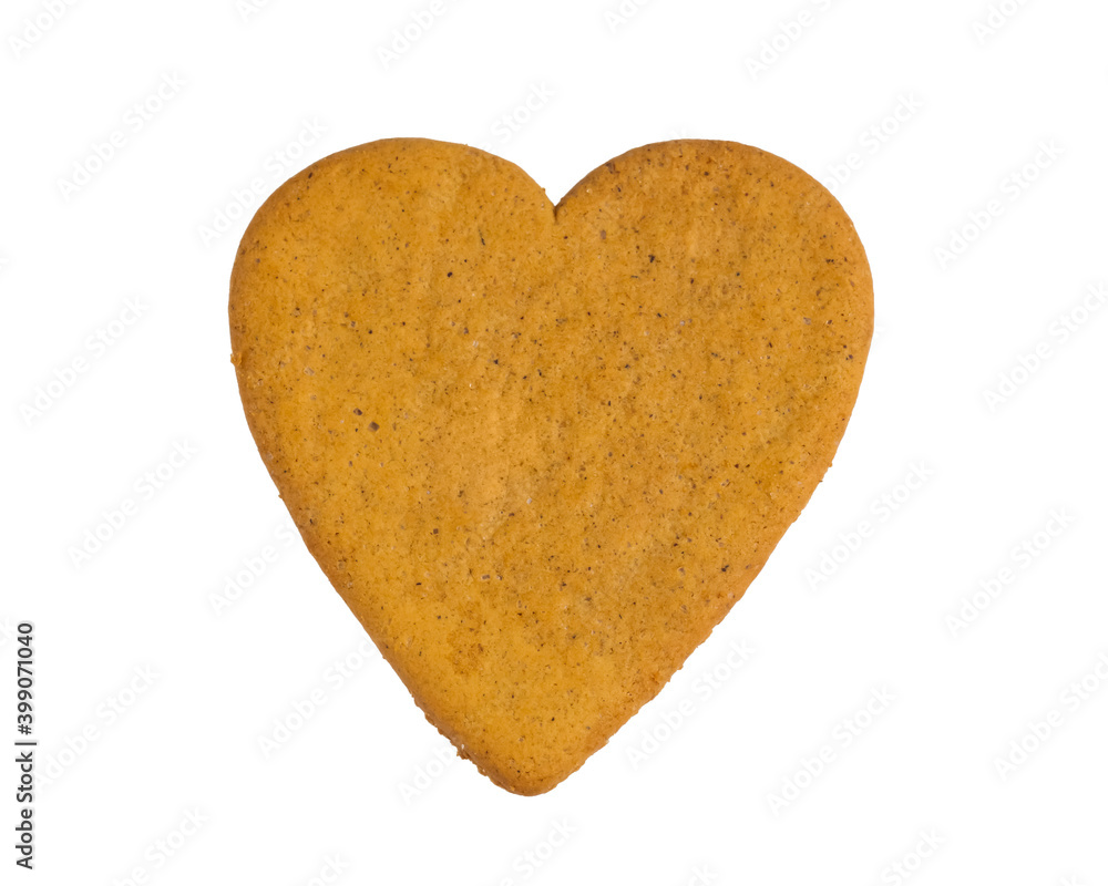 Delicious heart shaped cookie, isolated Delicious heart shaped cookie, isolated