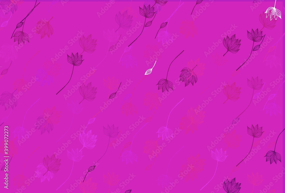 Light Pink vector doodle background.
