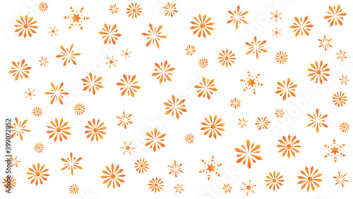 winter background, orange snowflake background