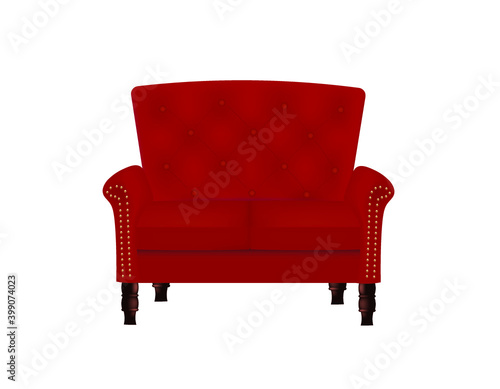 Royal red sofa. vector illustration