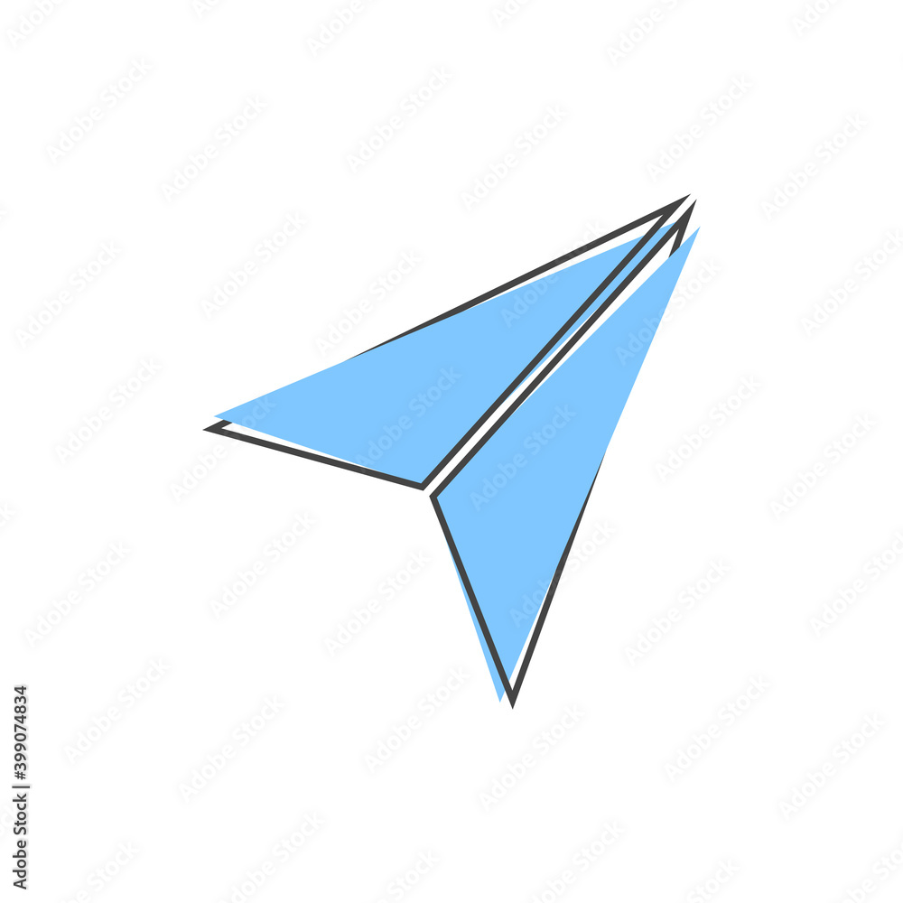 Vector airplane cursor icon on cartoon style on white isolated background. Vector airplane cursor icon on cartoon style on white isolated background.