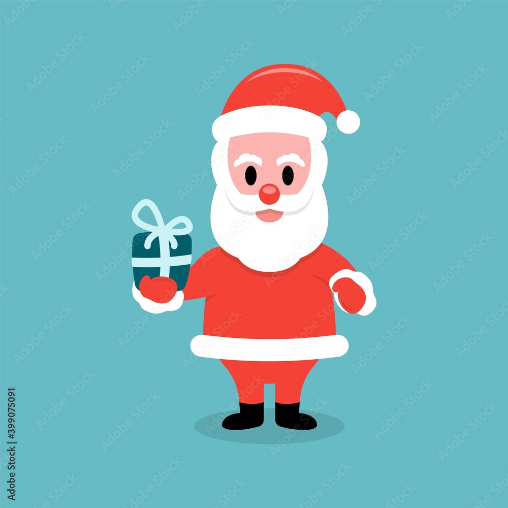 Santa Claus holding gift box vector illustration Santa Claus holding gift box vector illustration