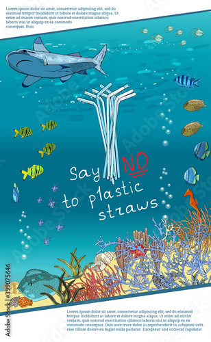 The refusal of disposable plastic drinking straws. Stop using plastic straws,