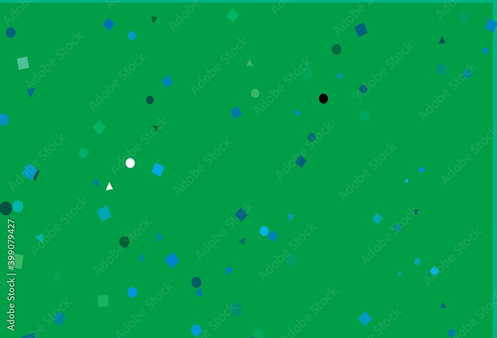 Light Blue, Green vector cover in polygonal style with circles. Light Blue, Green vector cover in polygonal style with circles.