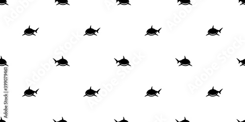 shark seamless pattern fin vector dolphin fish whale repeat wallpaper tile background scarf isolated animal cartoon illustration ocean sea doodle design © CNuisin